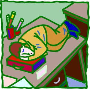 Child Sleeping on Desk